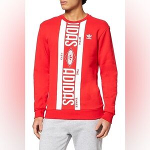 Adidas Red and White “With The Three 1972” Crewneck Sweater